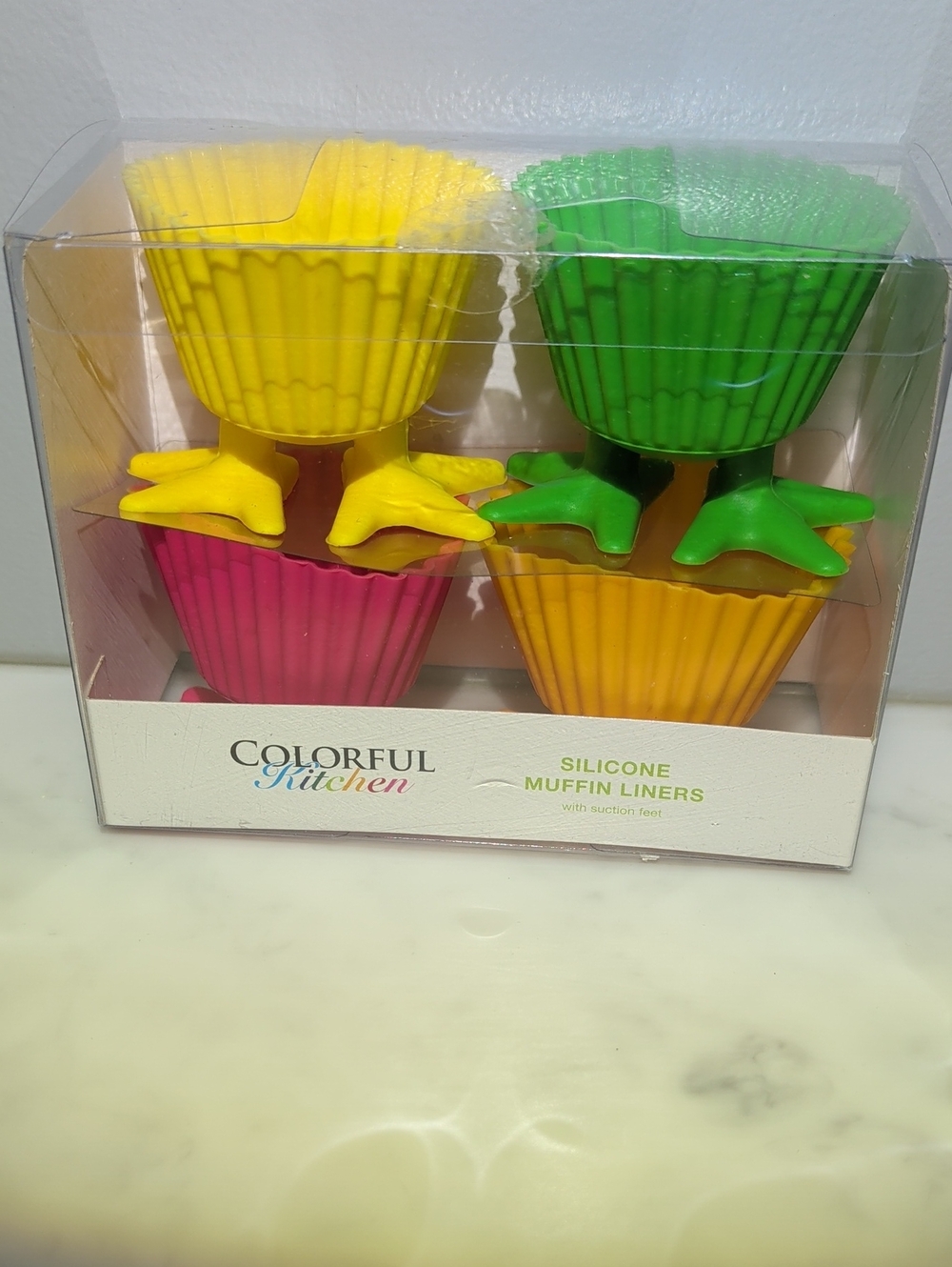 Colorful Kitchen Silicone Muffin Liners - Yellow, Green, Pink, Orange